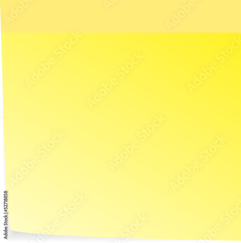 Yellow stick note isolated, free copy space