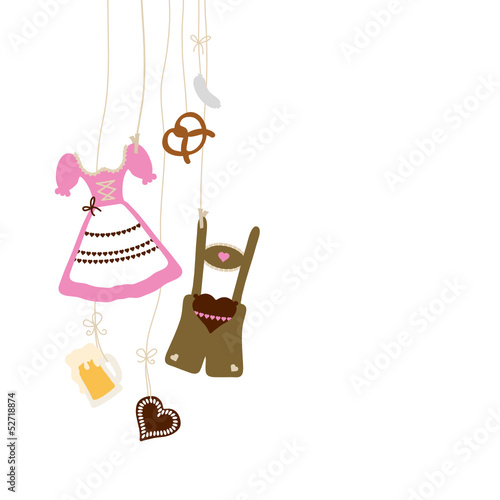 Card Octoberfest Symbols Beige