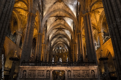 BARCELONA - MARCH 31: Interior of Cathedral of the Holy Cross