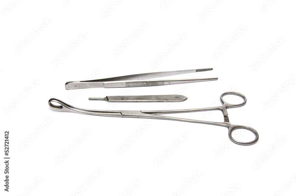 Medical Scissors over the white background Medical Scissors over the white background