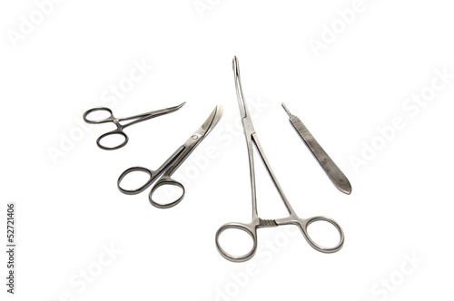 Medical Scissors over the white background