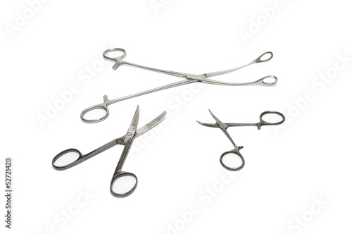 Medical Scissors over the white background