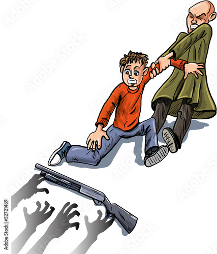Survivor pulls fellow survivor away from zombie hands