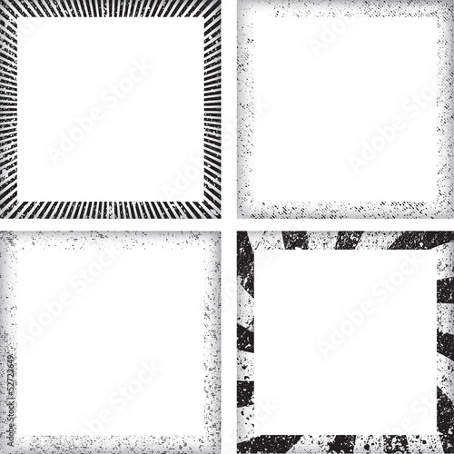 Set of grunge frames. vector illustration.