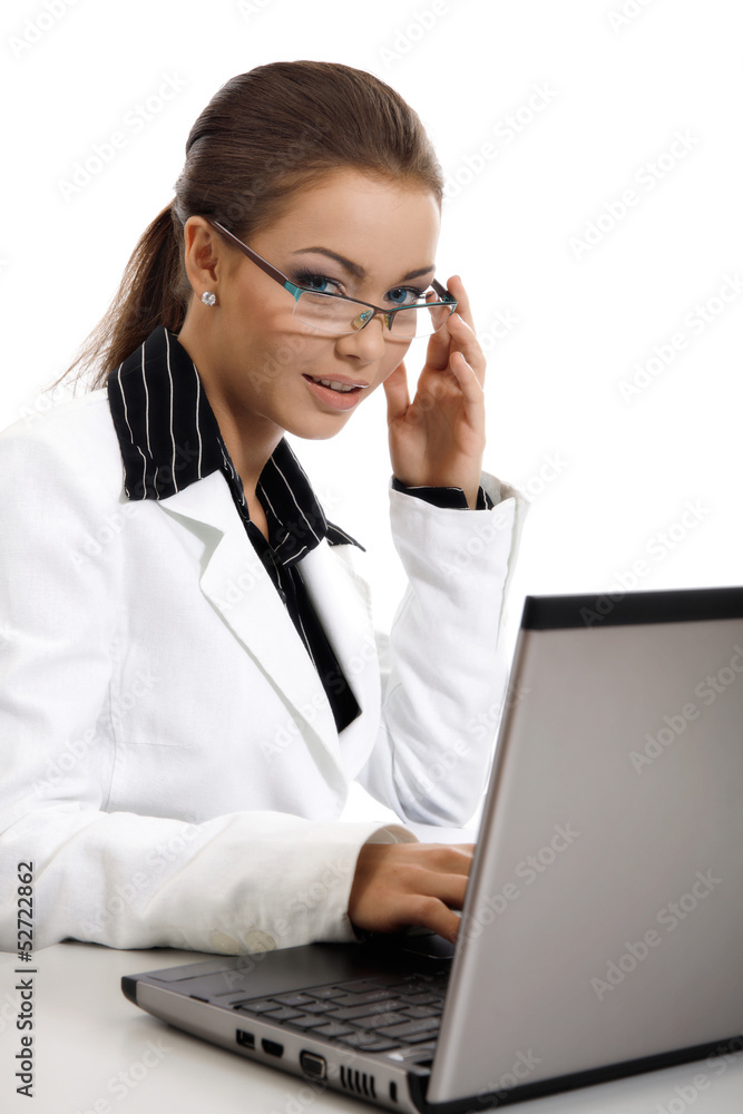 Young businesswoman working with computer Young businesswoman working with computer