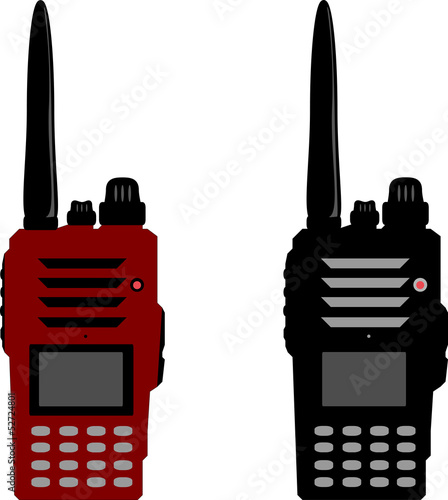 Walkie talkie or police radio and radio communication