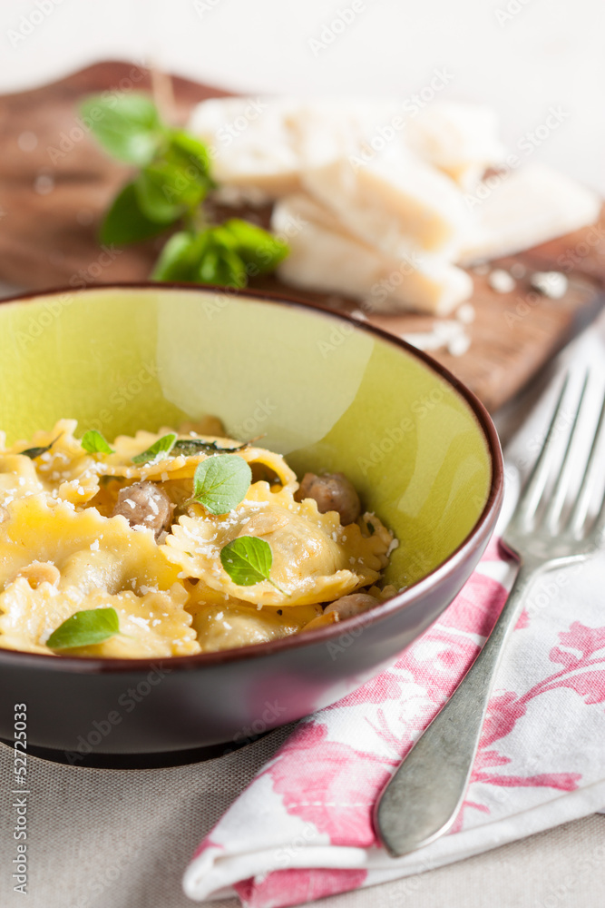 Cute meat ravioli dish ready to eat Cute meat ravioli dish ready to eat