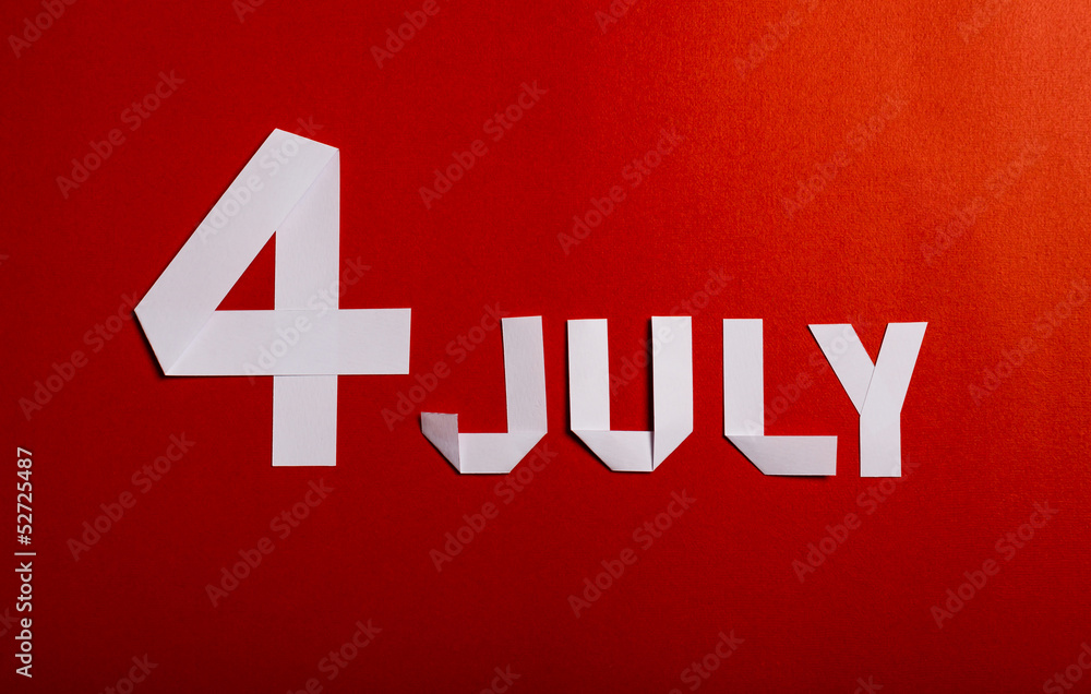 True paper cut of American Independence Day 4th July True paper cut of American Independence Day 4th July
