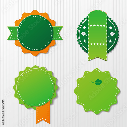 Four Biofood Labels With Text