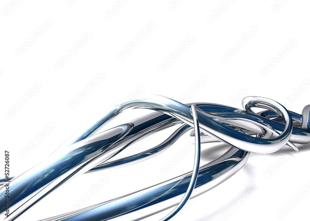 Chrome lines on white background Chrome lines on white background