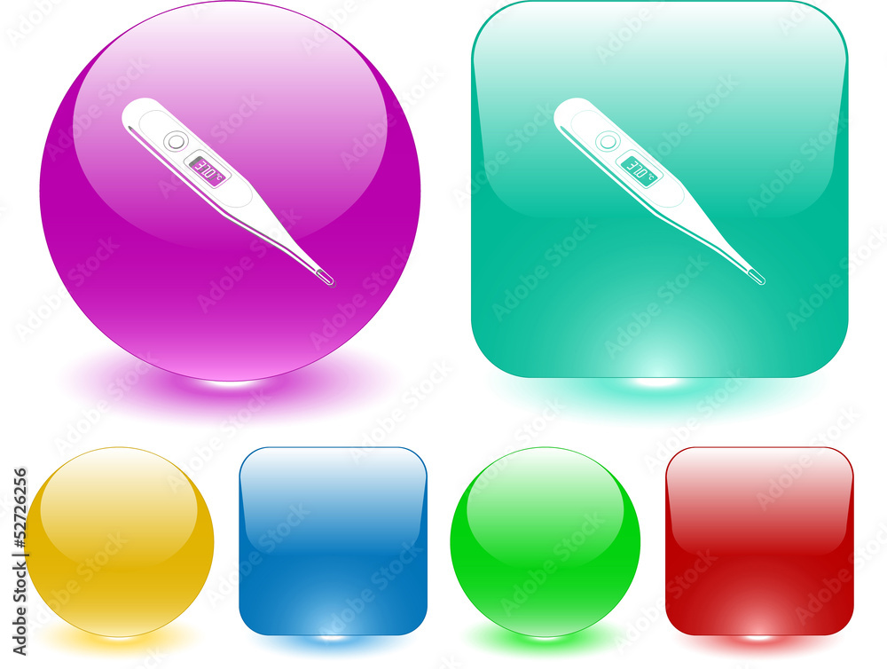 Thermometer. Shows 37 degrees Celsius. Vector interface element. Thermometer. Shows 37 degrees Celsius. Vector interface element.