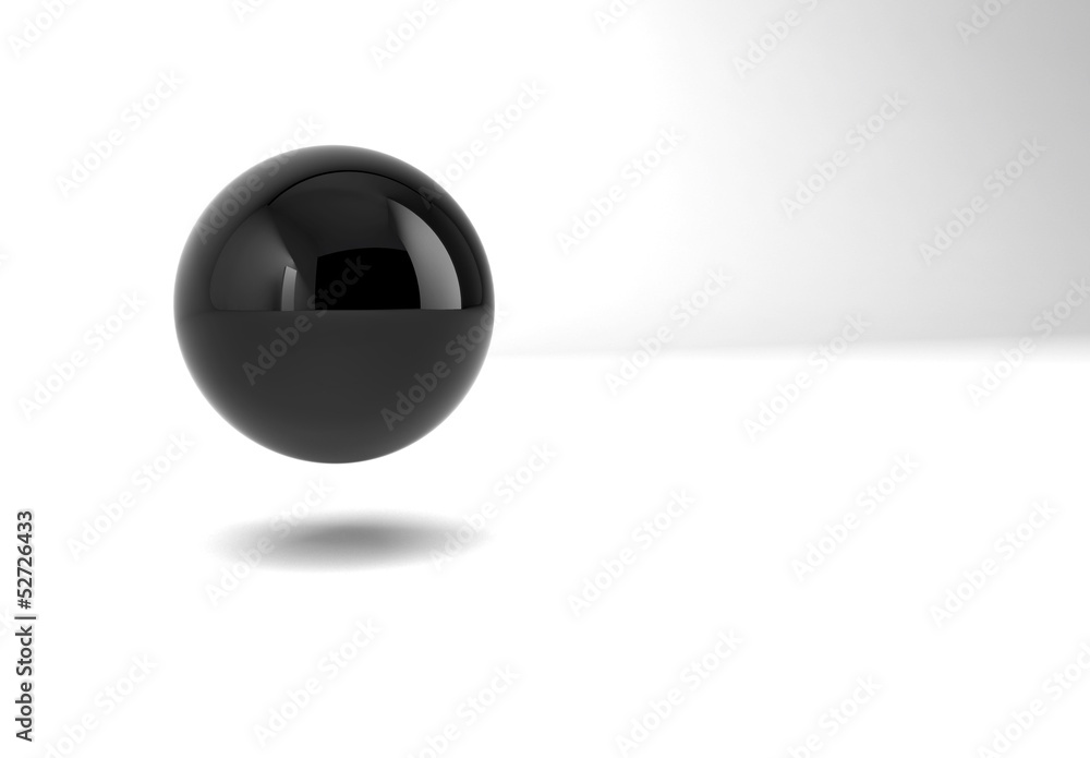 black glossy sphere isolated on white background black glossy sphere isolated on white background