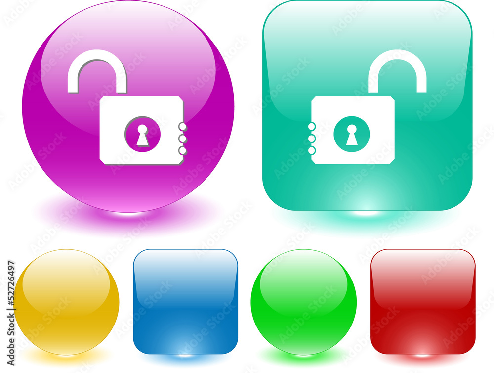 Opened lock. Vector interface element. Opened lock. Vector interface element.