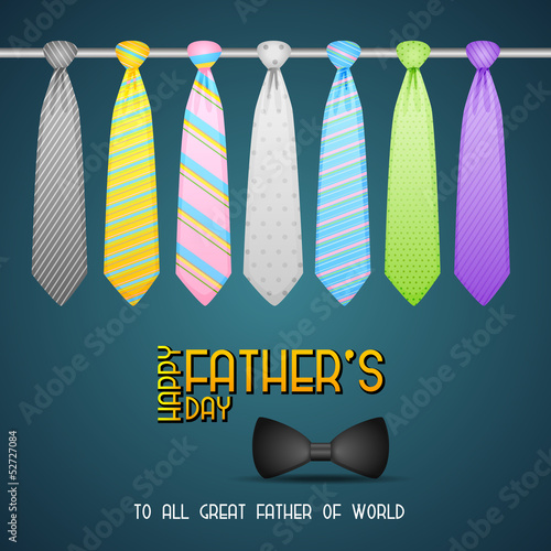 vector illustration of Father's Day Background with colorful tie