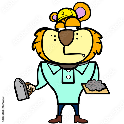 cartoon tiger builder with derby tool