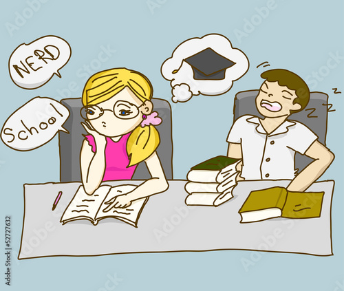 Girl accidentally reading. While the boys are lazy.