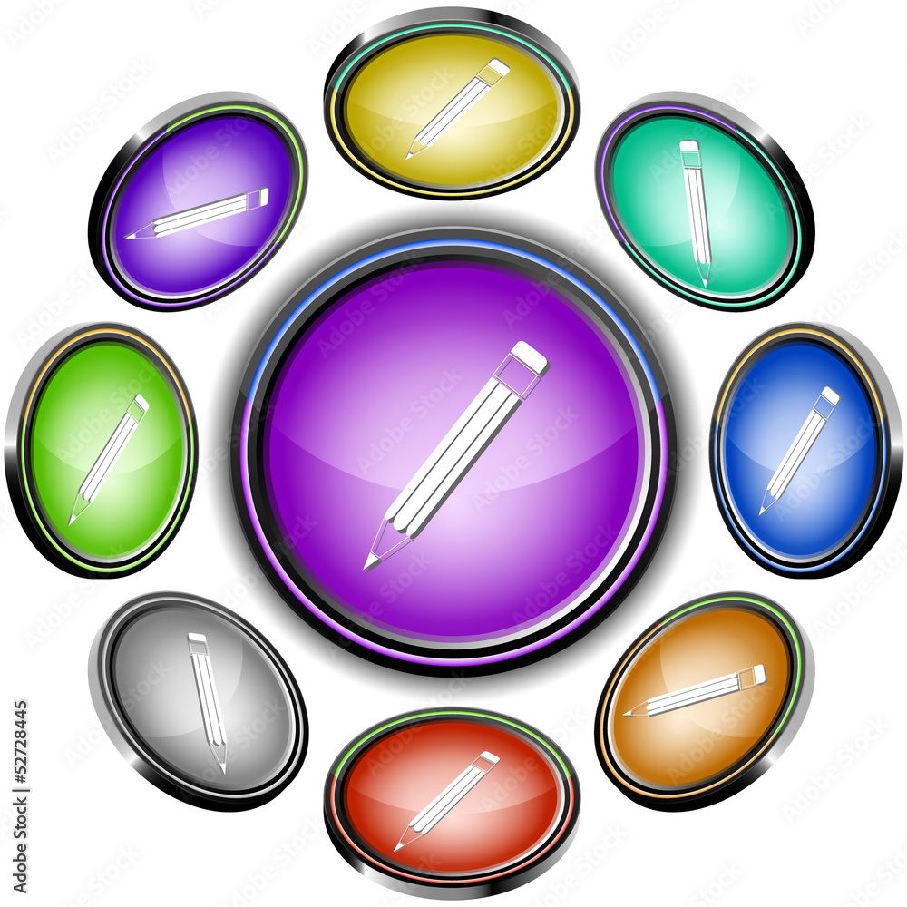 Pencil. Vector internet buttons. 8 different projections. Pencil. Vector internet buttons. 8 different projections.