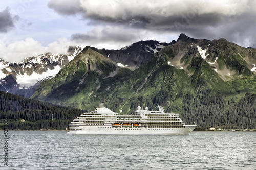 Cruise ship leaving Seward in Alaska