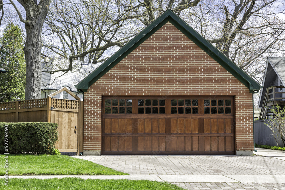 Fototapeta premium Two car wooden garage