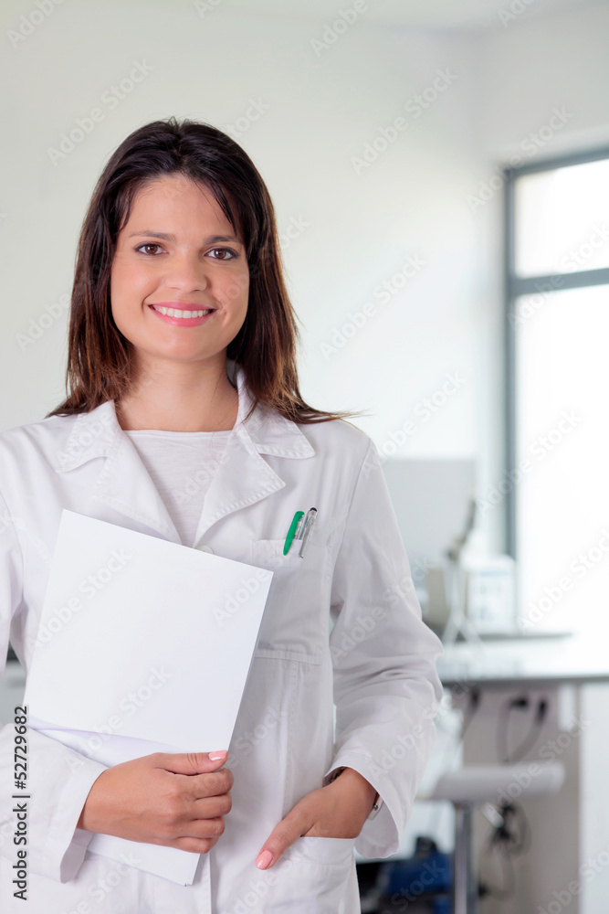 Young woman doctor in laboratory environment Young woman doctor in laboratory environment