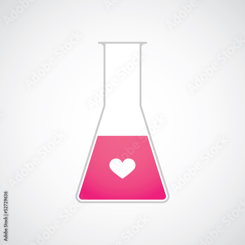 Chemical test tube heart vector