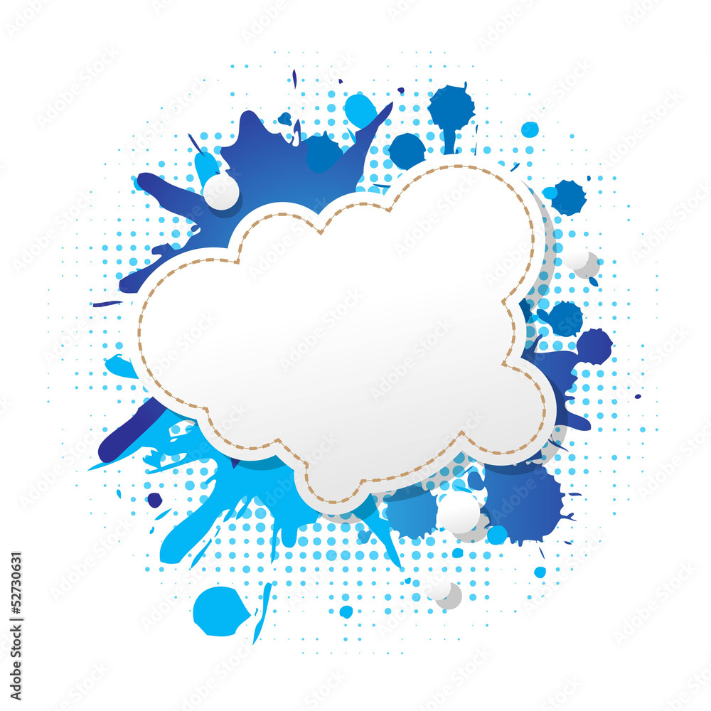 Blue Grunge Poster With Abstract Speech Bubbles Blue Grunge Poster With Abstract Speech Bubbles