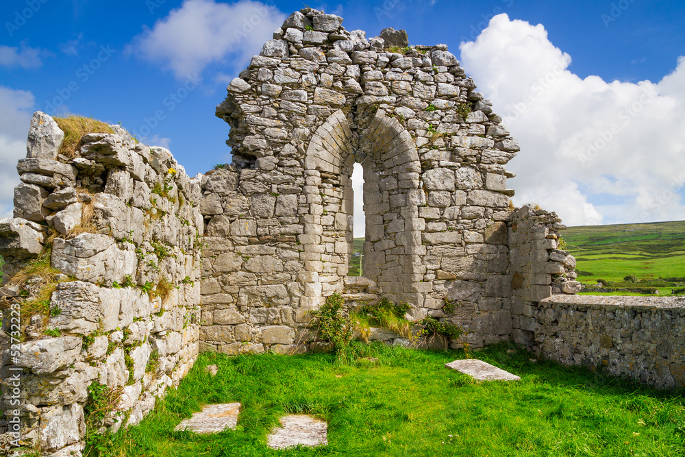 Ruins of old abbey in Co. Clare, Ireland