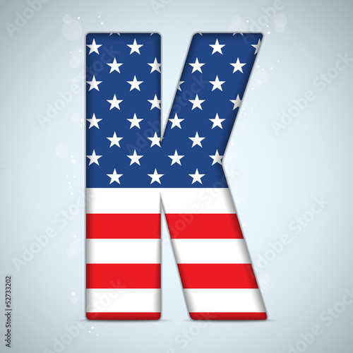 USA Independence Day Alphabet Letters