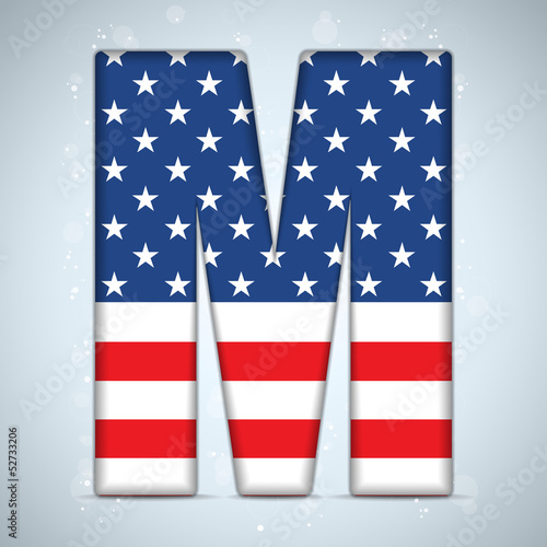 USA Independence Day Alphabet Letters