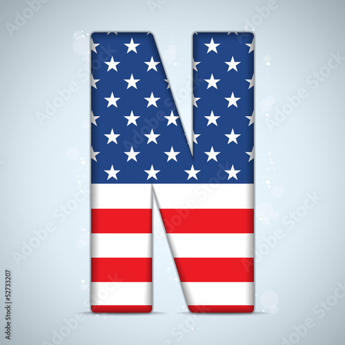 USA Independence Day Alphabet Letters