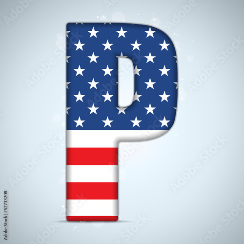 USA Independence Day Alphabet Letters