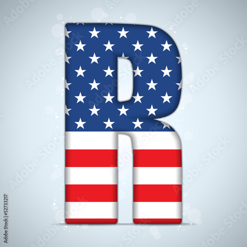 USA Independence Day Alphabet Letters