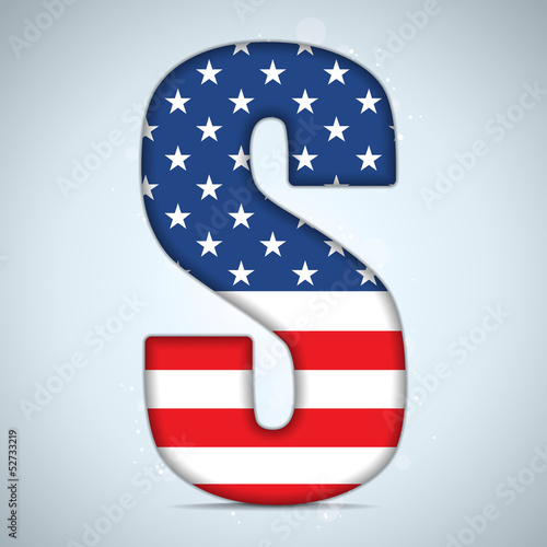 USA Independence Day Alphabet Letters
