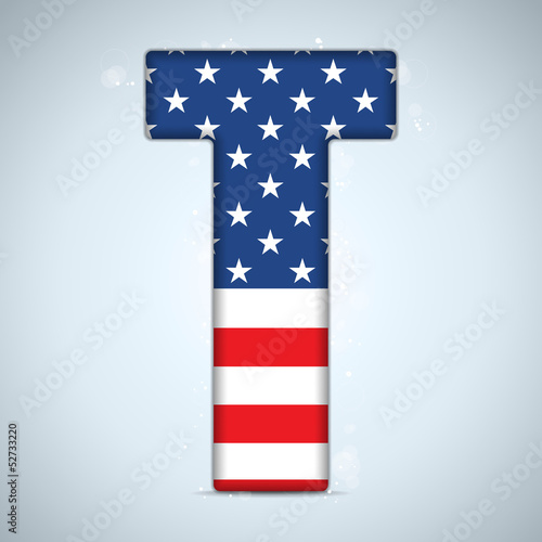 USA Independence Day Alphabet Letters