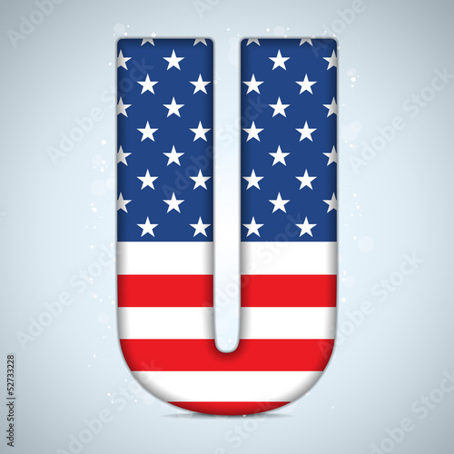 USA Independence Day Alphabet Letters