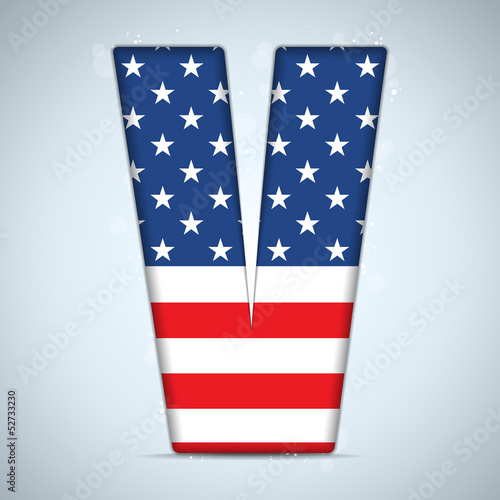 USA Independence Day Alphabet Letters