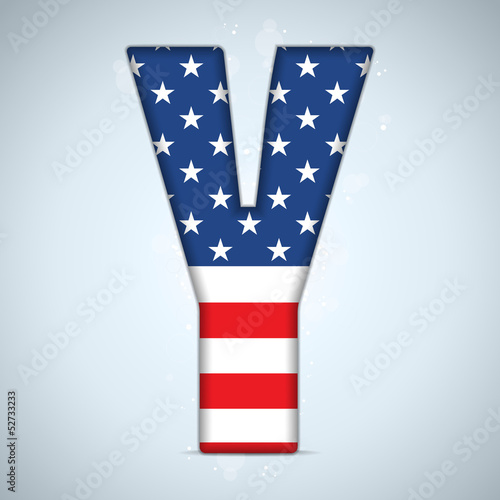 USA Independence Day Alphabet Letters