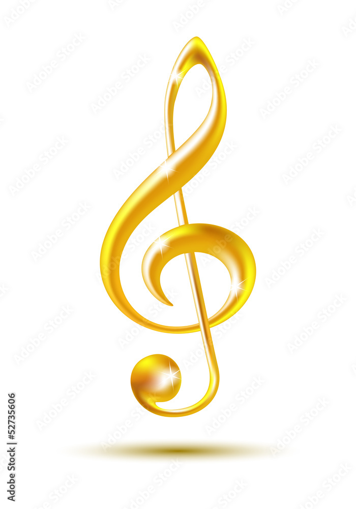 Gold treble clef Gold treble clef