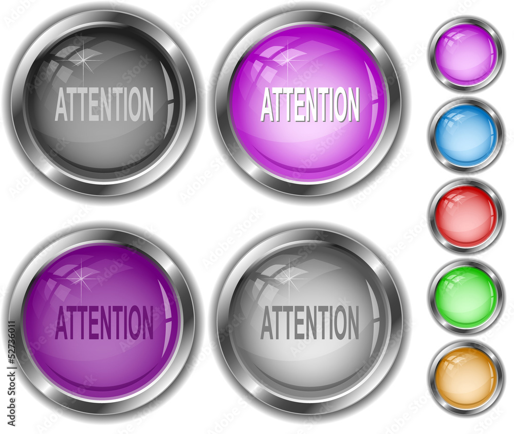 Attention. Vector internet buttons. Attention. Vector internet buttons.