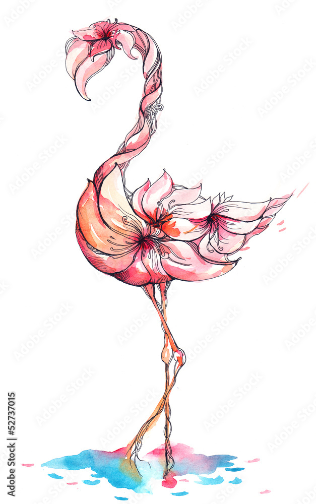 Naklejka premium flamingo