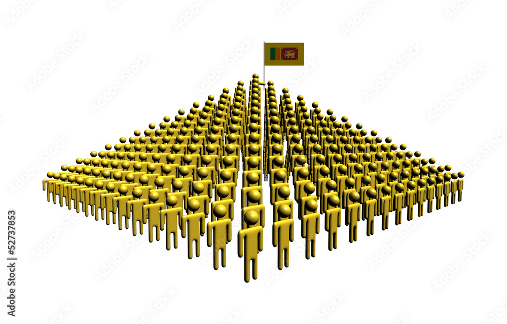 Pyramid of abstract people with Sri Lanka flag illustration Pyramid of abstract people with Sri Lanka flag illustration