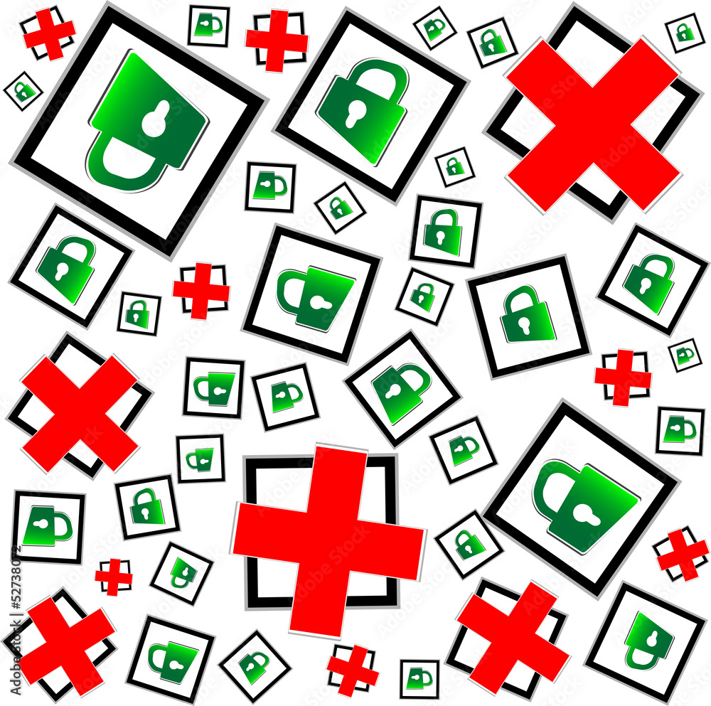 red and green padlocks seamless pattern - security concept red and green padlocks seamless pattern - security concept