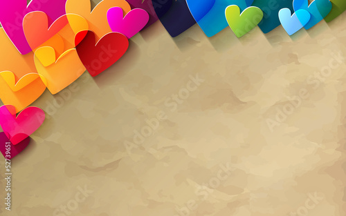 Valentines Papier Herz Vintage Hintergrund
