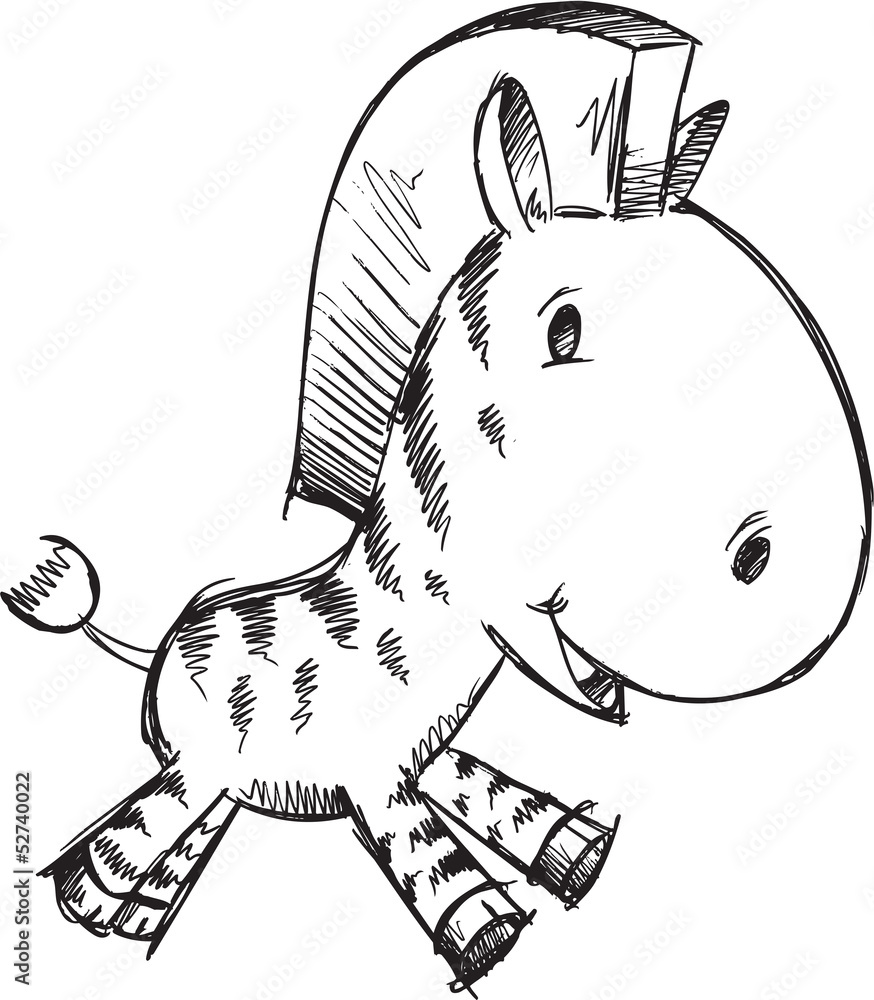 Sketch Doodle Cute Safari Zebra Vector Sketch Doodle Cute Safari Zebra Vector