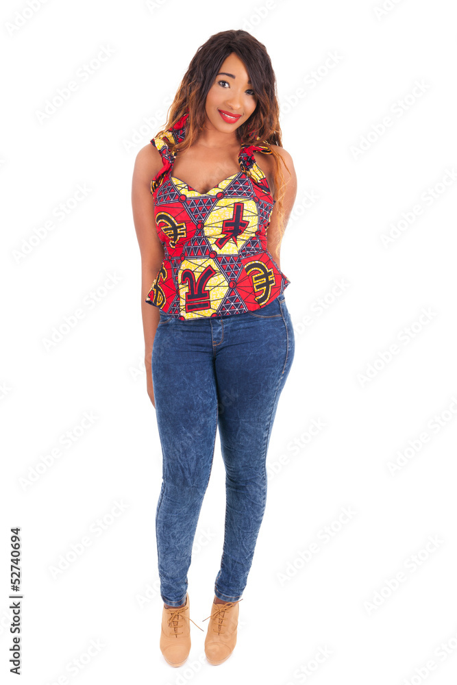 young beautiful African fashion model