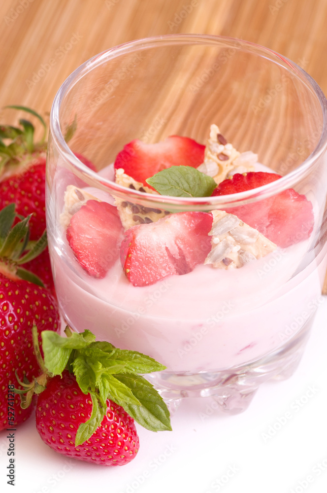 Fresh strawberry with whipped cream Fresh strawberry with whipped cream