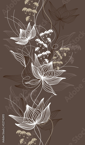 Seamless vector background, texture with flowers, floral pattern