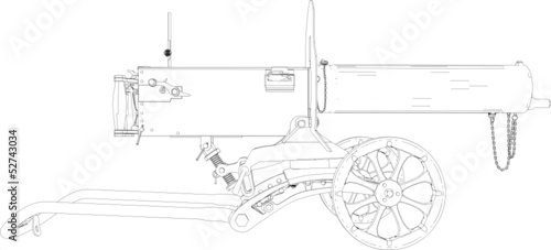 Machine Gun Maxim Vector 01
