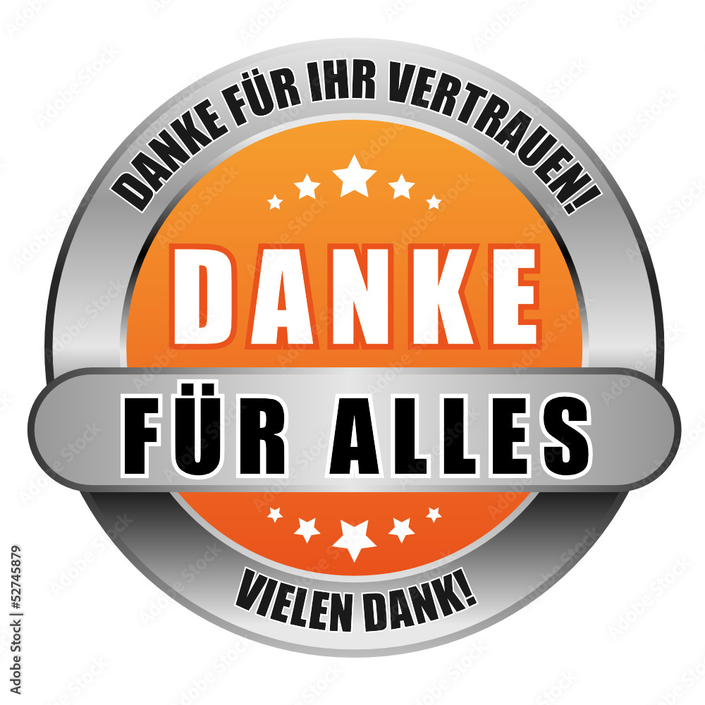 5 Star Button orange DANKE FÜR ALLES DFIV VD 5 Star Button orange DANKE FÜR ALLES DFIV VD