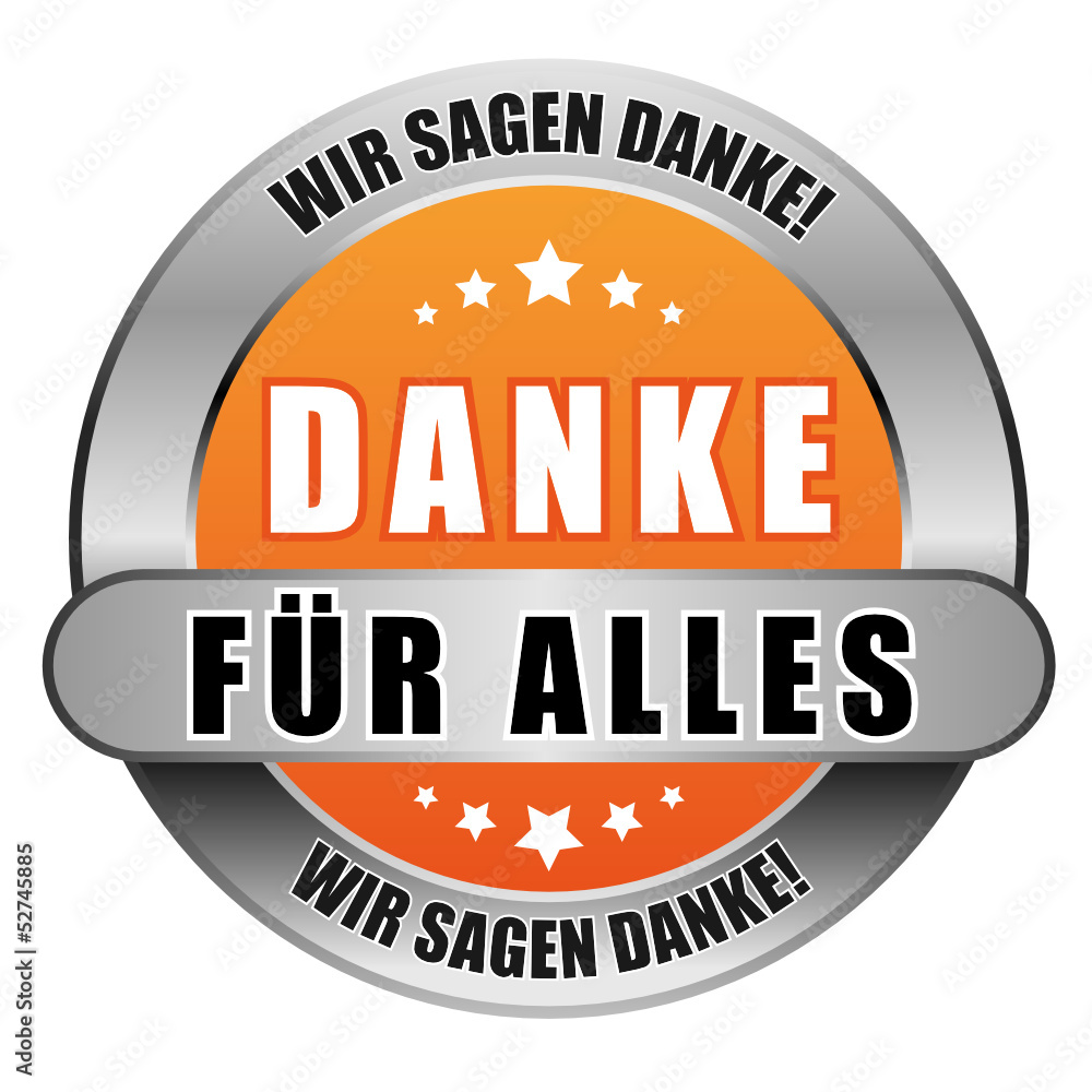 5 Star Button orange DANKE FÜR ALLES WSD WSD